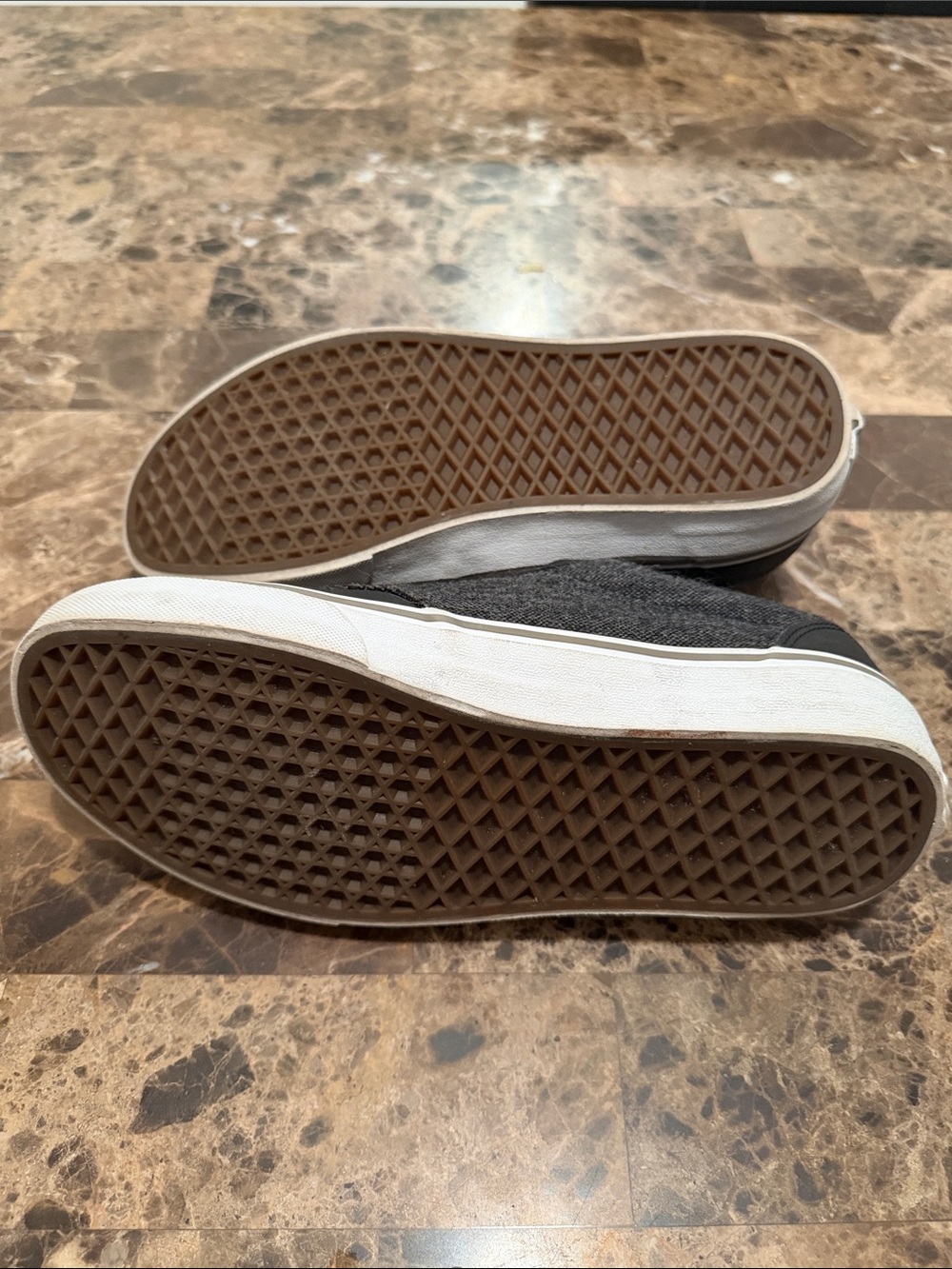 Vans Black Canvas Low-Top Sneakers with White Sole and Brown Accent - Picture 5 of 6